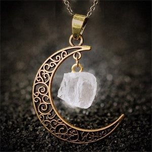 Waxing Moon Healing Crystal Pendant Necklace Buddhatrends