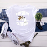 Pawsitive Catitude Graphic T-Shirt Buddhatrends