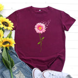 Never Give Up Flower Tee Buddhatrends