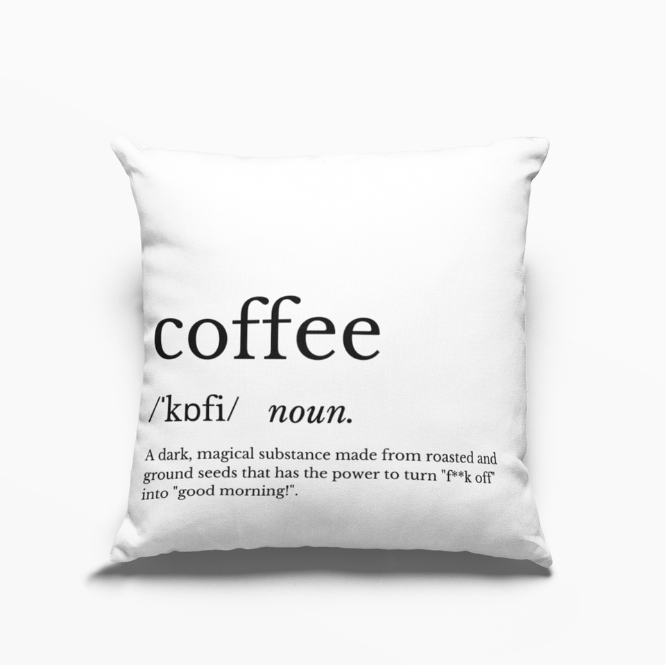 Coffee Definition Cushion Cover dylinoshop