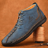 Hand-stitching Men's Casual Shoes MCSHT57  Leather Outdoor Ankle Boots dylinoshop