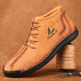 Hand-stitching Men's Casual Shoes MCSHT57  Leather Outdoor Ankle Boots dylinoshop