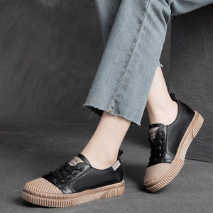 Handmade Women Casual Shoes Leather Platform Sneakers HGCS09 Touchy Style