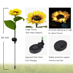 2 Pack Solar Powered Sunflower Light dylinoshop