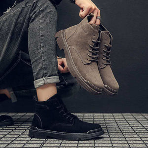 Men's Casual Shoes WS0317 Leather Motorcycle Ankle Boots dylinoshop