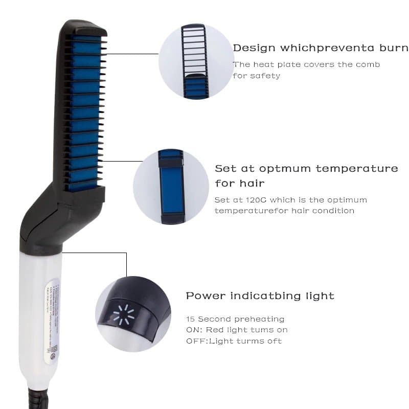 Multi-functional Beard Straightener Brush DYLINOSHOP