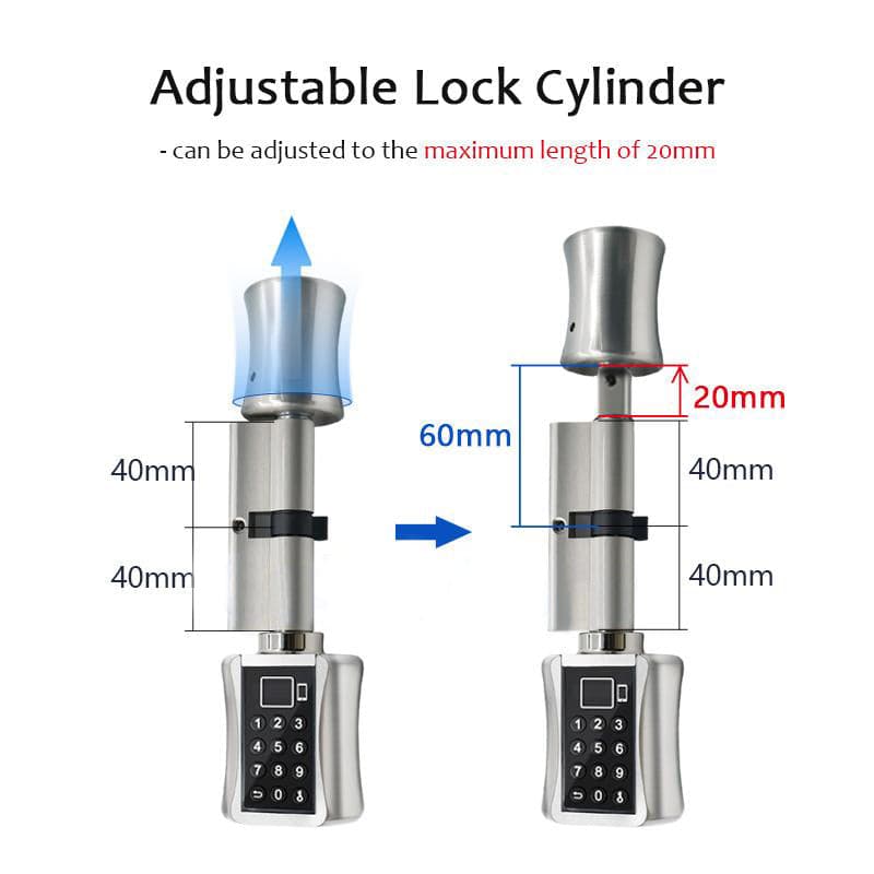 Multi-functional Biometric Cylinder Smart Door Lock - DYLINOSHOP