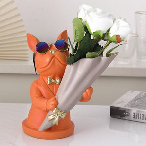 French Bulldog Flower Vase Feajoy