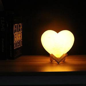 3d Photo Personalized Heart Shape Moon Lamp dylinoshop
