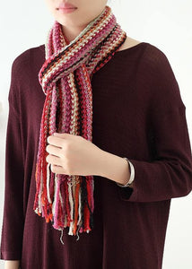 red winter women warm scarf National style knit scarves AM-SCF191107