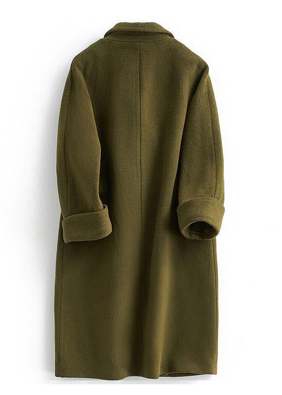 Woolen Coat trendy plus size long double breast women coats Notched TCT190821