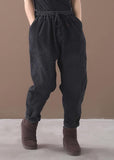 winter new denim black loose pants drawstring thick women trousers WG-LPTS191120