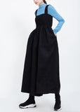 women black Cinched wool blended pants loose casual women jumpsuit pants dylinoshop