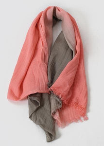 women new khaki pink double color Gradient scarf vintage warm scarves AM-SCF191107