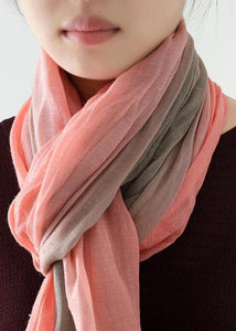 women new khaki pink double color Gradient scarf vintage warm scarves AM-SCF191107